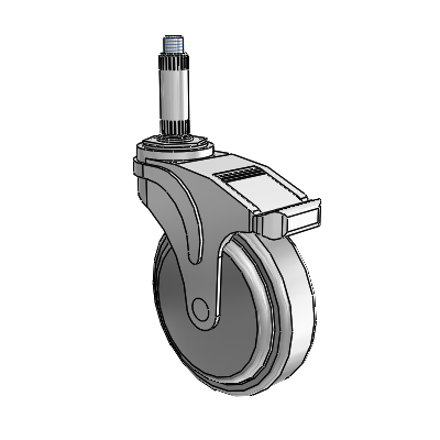 Next Generation Expanding Adapter Stem Swivel Caster with 5 x 1.25 QuikStart Wheel and Directional Lock Brake