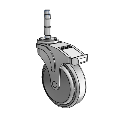 Next Generation Expanding Adapter Stem Swivel Caster with 5 x 1.25 QuikStart Wheel and Directional Lock Brake