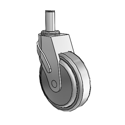 Next Generation Grip Ring Stem Swivel Caster with 5 x 1.25 QuikStart Wheel
