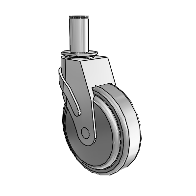 Next Generation Grip Ring Stem Swivel Caster with 5 x 1.25 QuikStart Wheel