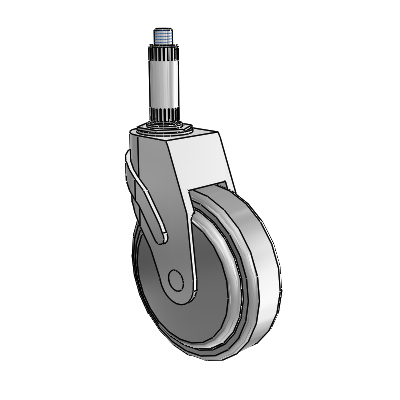 Next Generation Expanding Adapter Stem Swivel Caster with 5 x 1.25 QuikStart Wheel