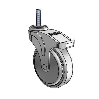 Next Generation Threaded Stem Swivel Caster with 5 x 1.25 QuikStart Wheel and Total Lock Brake