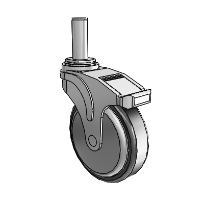 Next Generation Grip Ring Stem Swivel Caster with 5 x 1.25 Santoprene Wheel and Directional Lock Brake