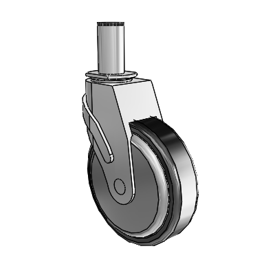 Next Generation Grip Ring Stem Swivel Caster with 5 x 1.25 Santoprene Wheel