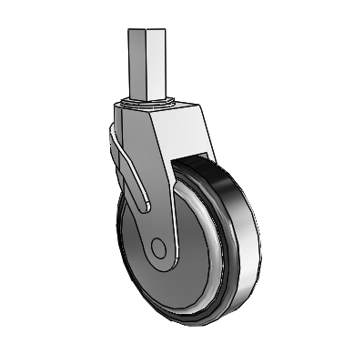 Next Generation Square Stem Swivel Caster with 5 x 1.25 Santoprene Wheel