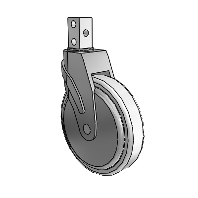 Next Generation Square Stem Swivel Caster with 6 x 1.25 Antimicrobial Rubber Wheel