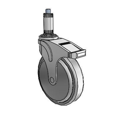 Next Generation Expanding Adapter Stem Swivel Caster with 6 x 1.25 QuikStart Wheel and Directional Lock Brake