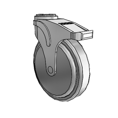 Next Generation Hollow Kingpin Swivel Caster with 6 x 1.25 QuikStart Wheel and Total Lock Brake