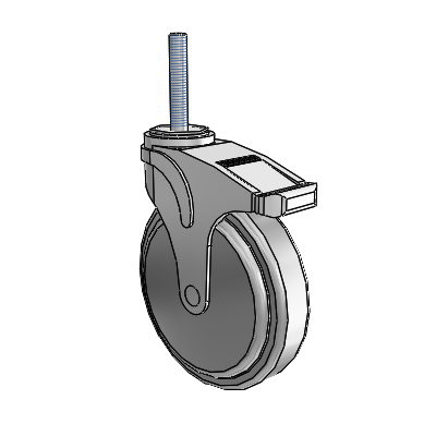 Next Generation Threaded Stem Swivel Caster with 6 x 1.25 QuikStart Wheel and Total Lock Brake