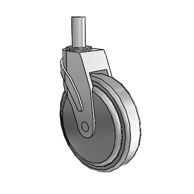 Next Generation Round Stem Swivel Caster with 6 x 1.25 QuikStart Wheel