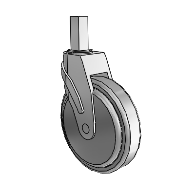 Next Generation Square Stem Swivel Caster with 6 x 1.25 QuikStart Wheel