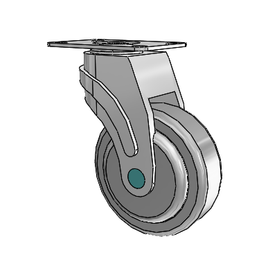 Next Generation Non-Magnetic Top Plate Swivel Caster with 4 x 1.25 QuickStart TPR Wheel