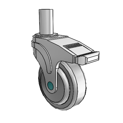 Next Generation Round Stem Swivel Caster with 4 x 1.25 QuikStart Wheel and Directional Lock Brake