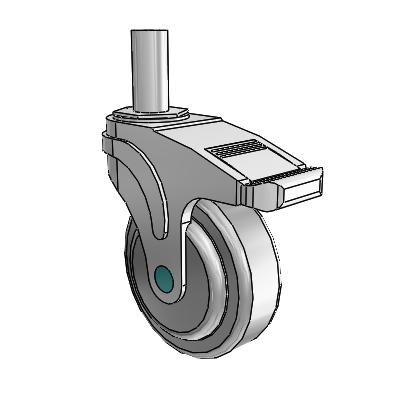 Next Generation Round Stem Swivel Caster with 4 x 1.25 QuikStart Wheel and Directional Lock Brake
