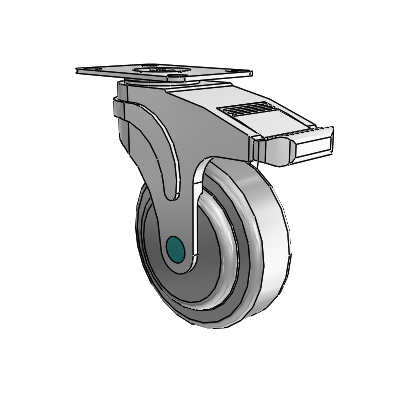 Next Generation Top Plate Swivel Caster with 4 x 1.25 QuikStart Wheel and Total Lock Brake
