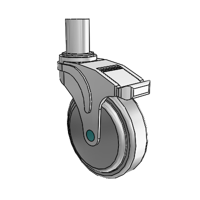 Next Generation Round Stem Swivel Caster with 5 x 1.25 QuikStart Wheel and Directional Lock Brake