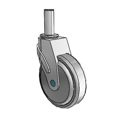 Next Generation Grip Ring Swivel Caster with 5 x 1.25 QuikStart Wheel
