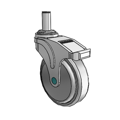 Next Generation Grip Ring Swivel Caster with 5 x 1.25 QuikStart Wheel and Total Lock Brake