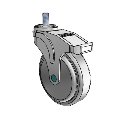 Next Generation Threaded Stem Swivel Caster with 5 x 1.25 QuikStart Wheel and Total Lock Brake