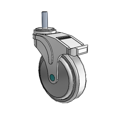 Next Generation Threaded Stem Swivel Caster with 5 x 1.25 QuikStart Wheel and Total Lock Brake