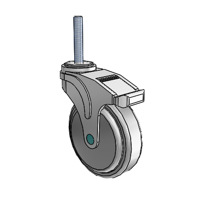 Next Generation Threaded Stem Swivel Caster with 5 x 1.25 QuikStart Wheel and Total Lock Brake