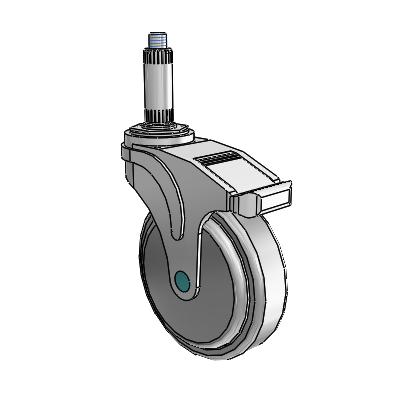 Next Generation Expanding Adapter Swivel Caster with 5 x 1.25 QuikStart Wheel Total Lock