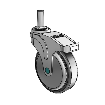 Next Generation Grip Ring Swivel Caster with 5 x 1.25 Santoprene Wheel and Directional Lock Brake