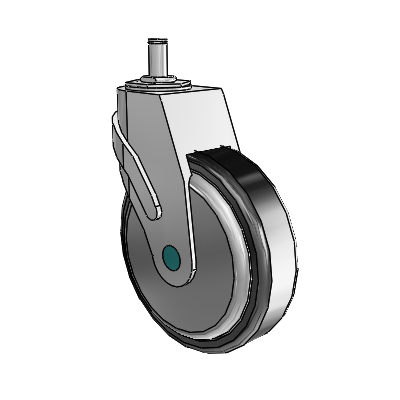 Next Generation Grip Ring Swivel Caster with 5 x 1.25 Santoprene Wheel