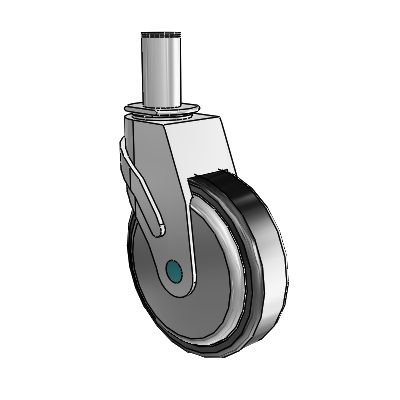 Next Generation Grip Ring Swivel Caster with 5 x 1.25 Santoprene Wheel