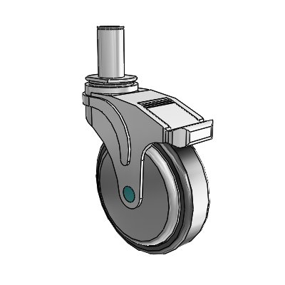 Next Generation Grip Ring Swivel Caster with 5 x 1.25 Santoprene Wheel and Total Lock Brake