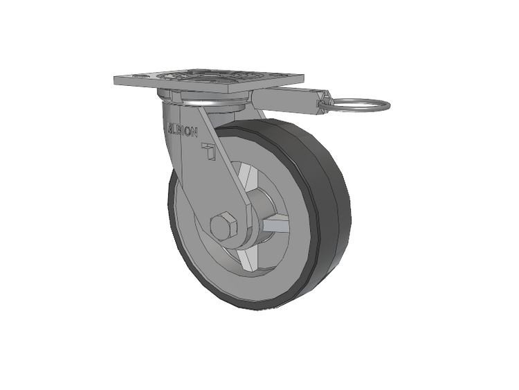 16 Series Top Plate Swivel Caster with 6 x 2 Grey Tread on Grey Polypropylene Core XA - Polyurethane (Polypropylene Core) Wheel