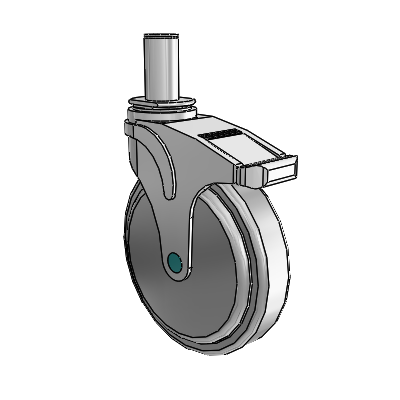 Next Generation Grip Ring Swivel Caster with 6 x 1.25 QuikStart Wheel and Directional Lock Brake