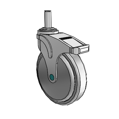 Next Generation Grip Ring Swivel Caster with 6 x 1.25 QuikStart Wheel and Total Lock Brake