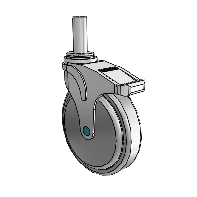 Next Generation Grip Ring Swivel Caster with 6 x 1.25 QuikStart Wheel and Total Lock Brake