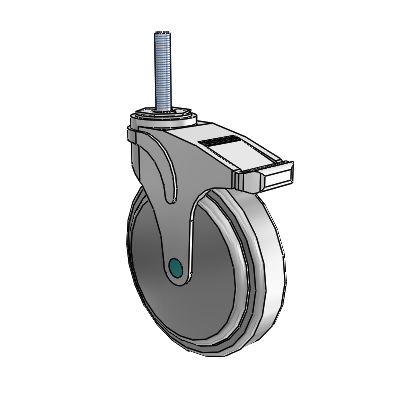 Next Generation Threaded Stem Swivel Caster with 6 x 1.25 QuikStart Wheel and Total Lock Brake