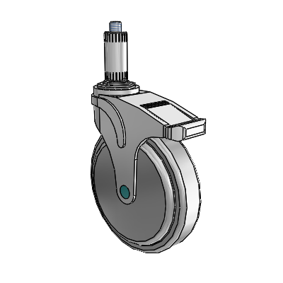 Next Generation Expanding Adapter Swivel Caster with 6 x 1.25 QuikStart Wheel Total Lock