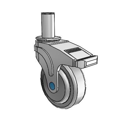 Next Generation Grip Ring Swivel Caster with 4 x 1.25 QuikStart Wheel and Directional Lock Brake