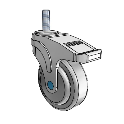 Next Generation Threaded Stem Swivel Caster with 4 x 1.25 QuikStart Wheel and Directional Lock Brake