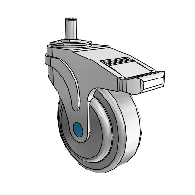 Next Generation Grip Ring Swivel Caster with 4 x 1.25 QuikStart Wheel and Total Lock Brake