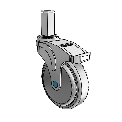 Next Generation Square Stem Swivel Caster with 5 x 1.25 QuikStart Wheel and Directional Lock Brake