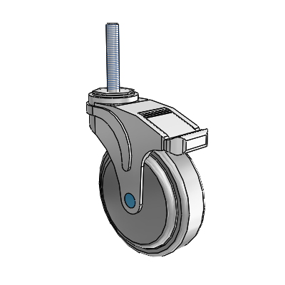 Next Generation Threaded Stem Swivel Caster with 5 x 1.25 QuikStart Wheel and Total Lock Brake