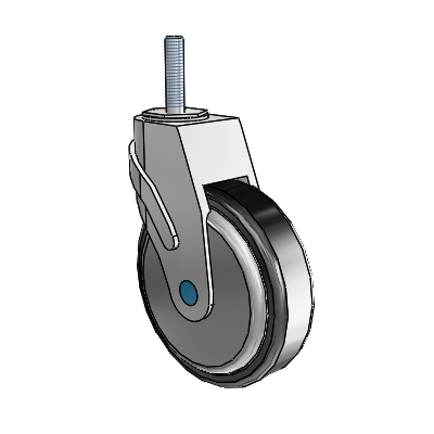 Next Generation Threaded Stem Swivel Caster with 5 x 1.25 Santoprene Wheel