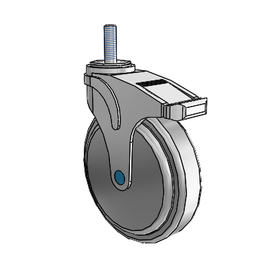Next Generation Threaded Stem Swivel Caster with 6 x 1.25 QuikStart Wheel and Total Lock Brake
