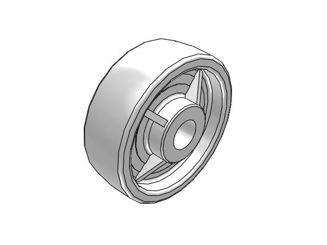 NW White Nylon 6 x 2 Wheel with Plain Bore Bearing