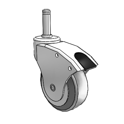 Optimus Grip Ring Stem Swivel Caster with 3.125 x 1 Performa Rubber Wheel