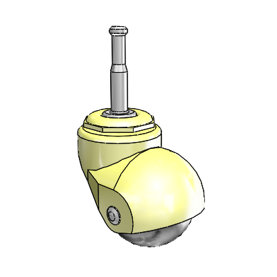 Baron Grip Neck Metalized Brass Swivel Caster with 1.625 x 1.625 Soft Rubber Wheel