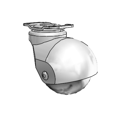 Baron Top Plate Bright Chrome Swivel Caster with 2 x 2 Polyolefin Wheel