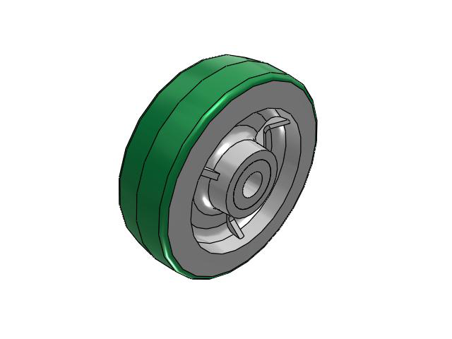 PD Polyurethane on Aluminum 5 x 1-1/2 Wheel with Straight Roller Bearing