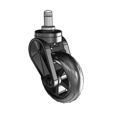 Eclipse Grip Ring Swivel Caster with 3 x 1 Black Polyurethane Wheel