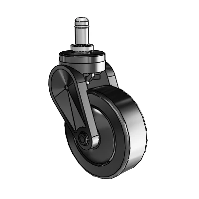 Eclipse Grip Ring Swivel Caster with 3 x 1 Black Thermoplastic Urethane Wheel